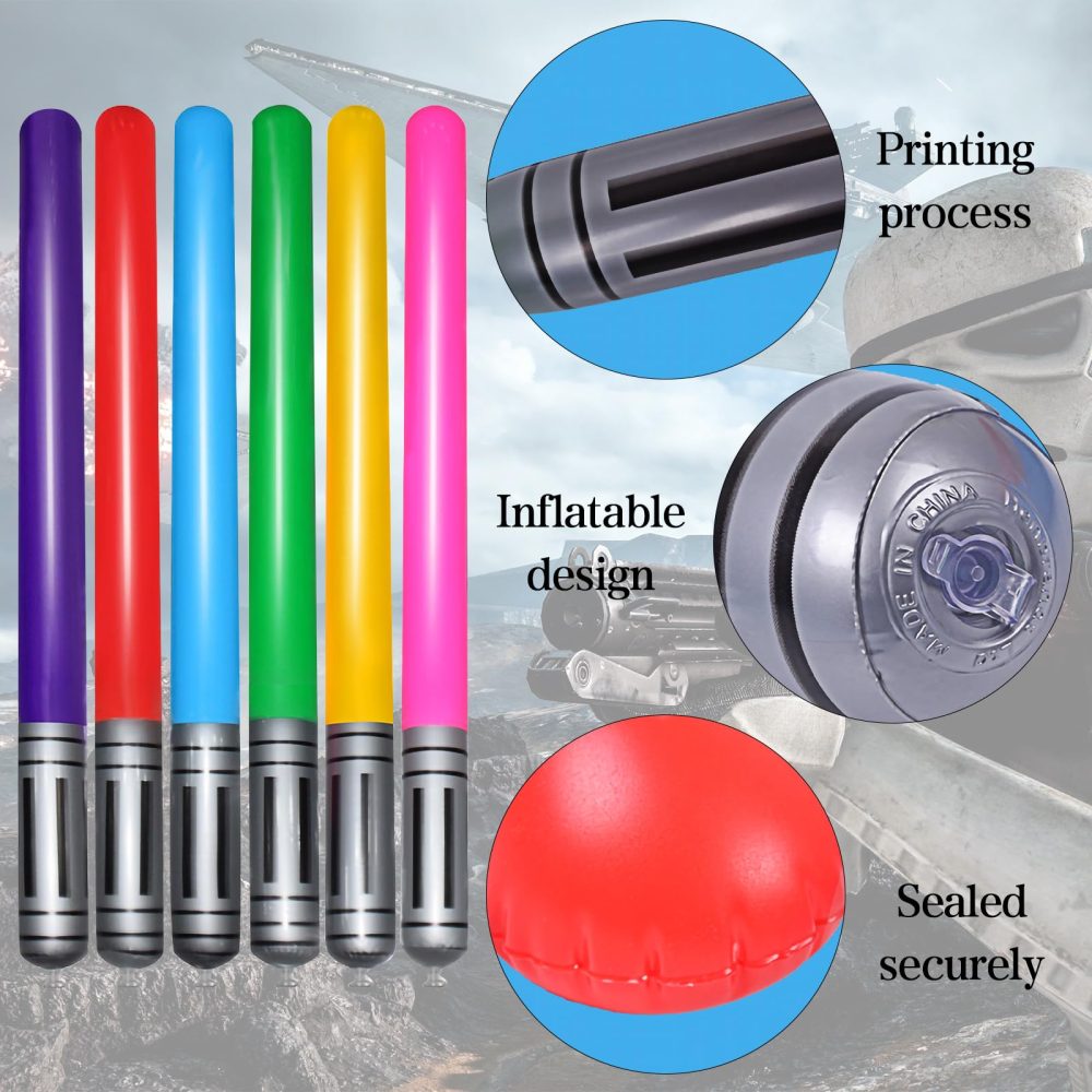 18PCS Inflatable Lightsaber,Star Inflatable Props Balloons,Star Party Inflatable Lightsaber Props,Party Inflatables Balloons,Party Cosplay Balloons,Ydstniu Party Decorations Inflatable Lightsaber - Image 6