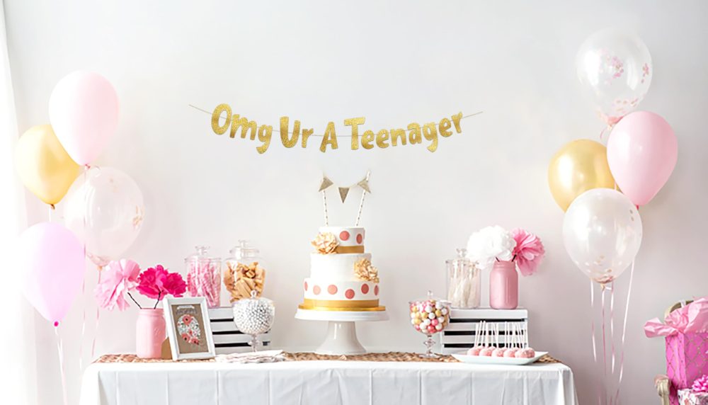 OMG Ur A Teenager Gold Glitter Banner - 13th Birthday Decorations, Favors and Supplies - Image 4