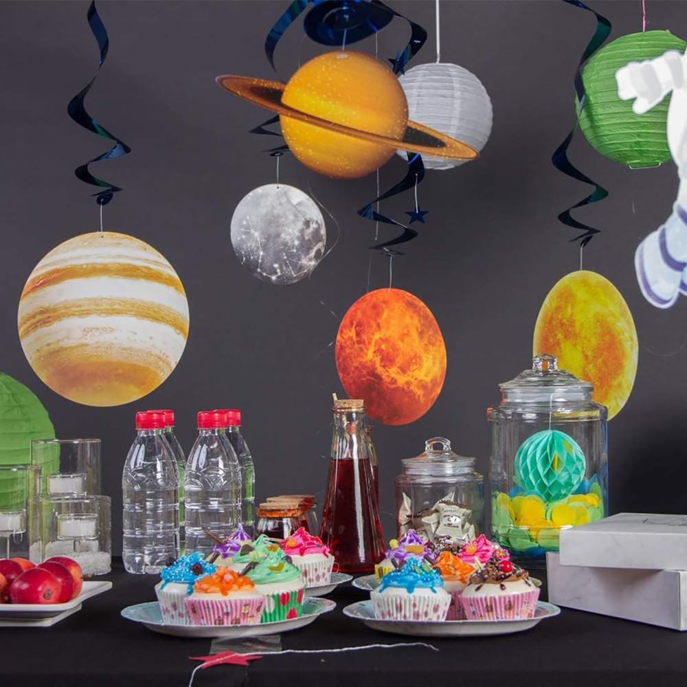 Easy Joy 10 Pcs Space Themed Party Decorations Space Party Decorations Outer Space Streamers Galaxy Party Planets for Kids Solar System - Image 3