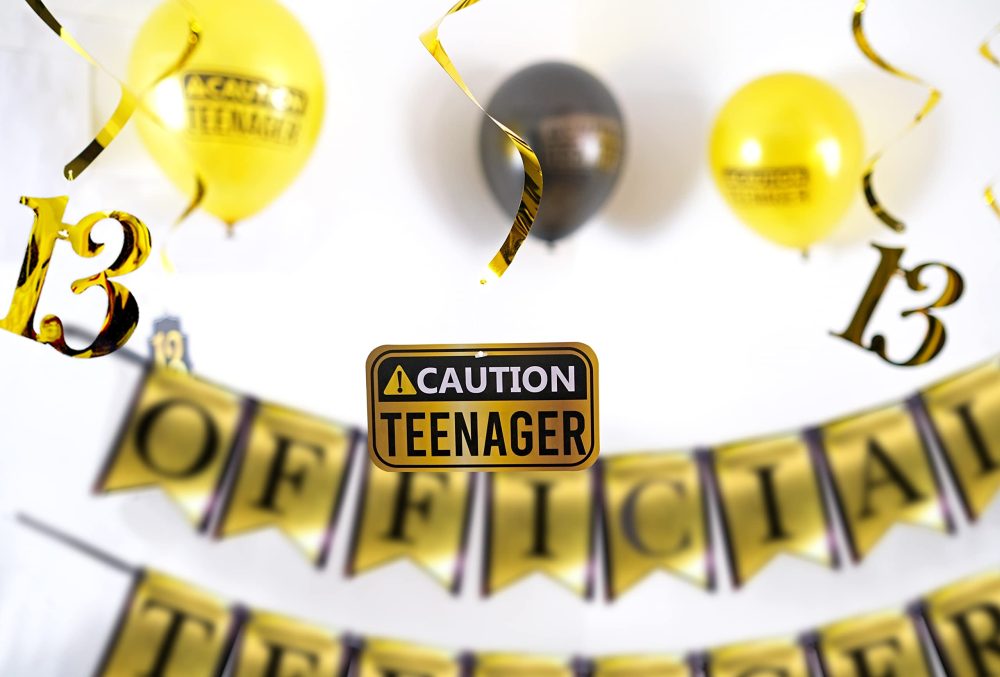 Funny OFFICIAL TEENAGER 13th Birthday Party Pack - Gold & Black 13th Birthday Party Supplies, Decorations and Favors - Image 3