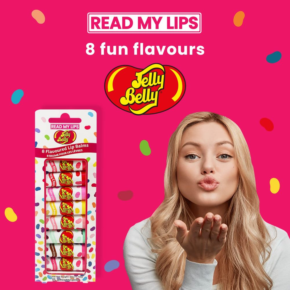 READ MY LIPS - Jelly Belly Flavoured Lip Balm Set - Formulated With Beeswax - Fun Party Bag Fillers Or Christmas Stocking Stuffers - Cruelty Free - 8 Exciting Tastes Party Pack - Image 2