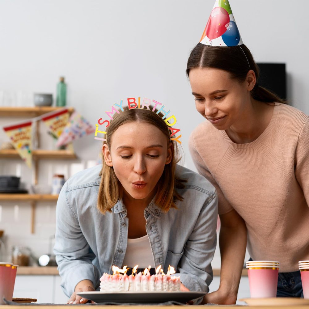 KALIONE Happy Birthday Crown Rainbow It's My Birthday Alloy Headband Birthday Headpiece Birthday Crown Gift for Women Girls Party Decorations(IT'S MY BIRTHDAY, Color B) - Image 4