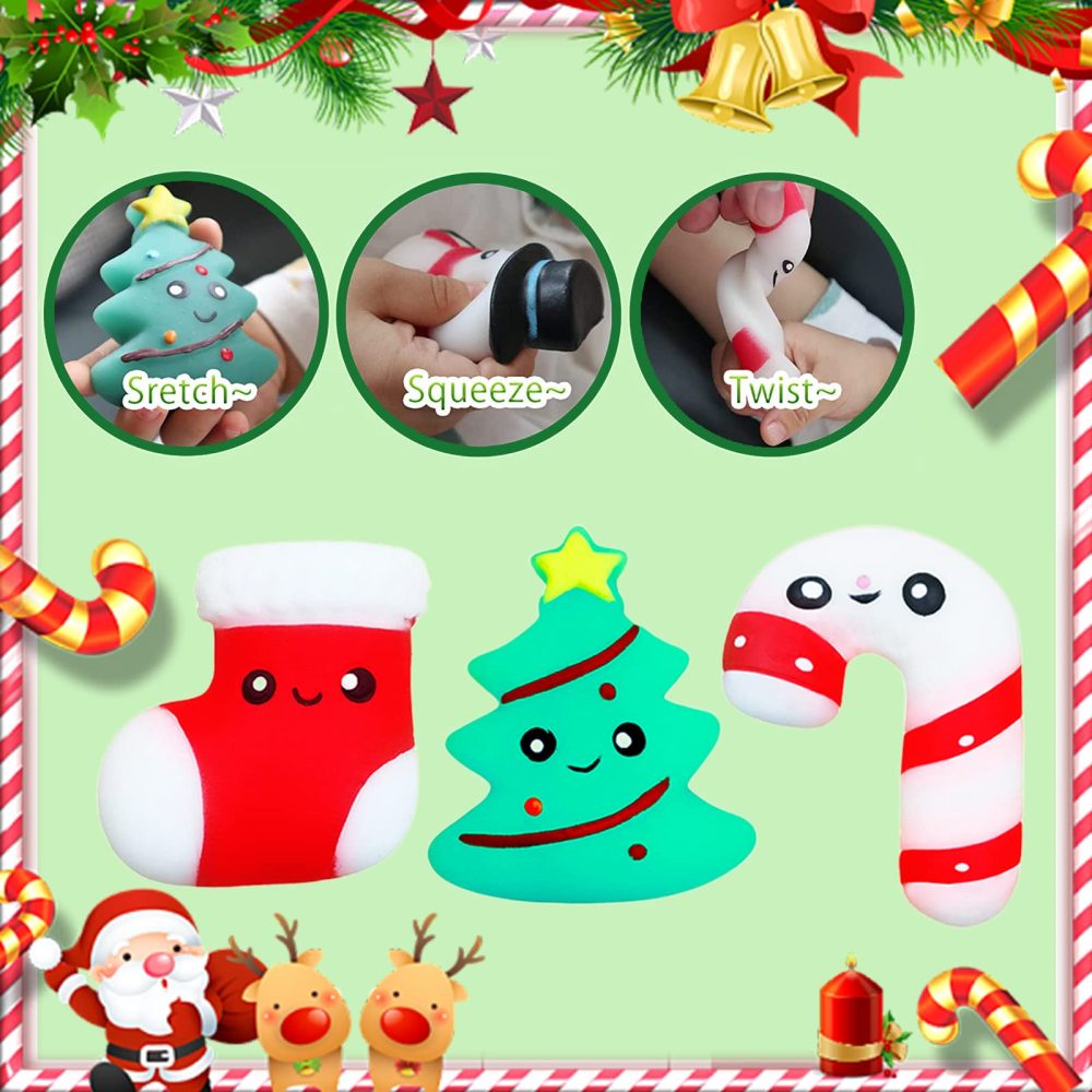 Large Christmas Mochi Squishy Toys Xmas Party Bag Fillers for Kids,6Pack Big Xmas Moochies Squishies Fidget Toy,Cute Kawaii Squeeze Moji Toy for Christmas Party Favors Treat Bags Stocking Filler Gifts - Image 6