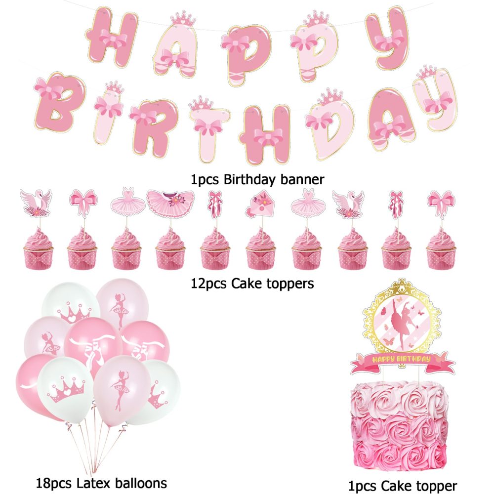 Party Supplies Ballerina Balloons Birthday Ballet Birthday Decoration Ballerina Banner Happy Birthday Ballet Birthday Cake Toppers Ballerina Birthday Party Decorations Ballet Balloon Decorations - Image 7