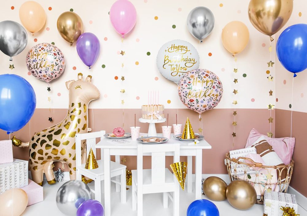 Floral Foil Birthday Balloon Happy Birthday Flower Balloon | Happy Birthday Balloon | Floral Party Supplies | Birthday Balloon for Mum - Image 4
