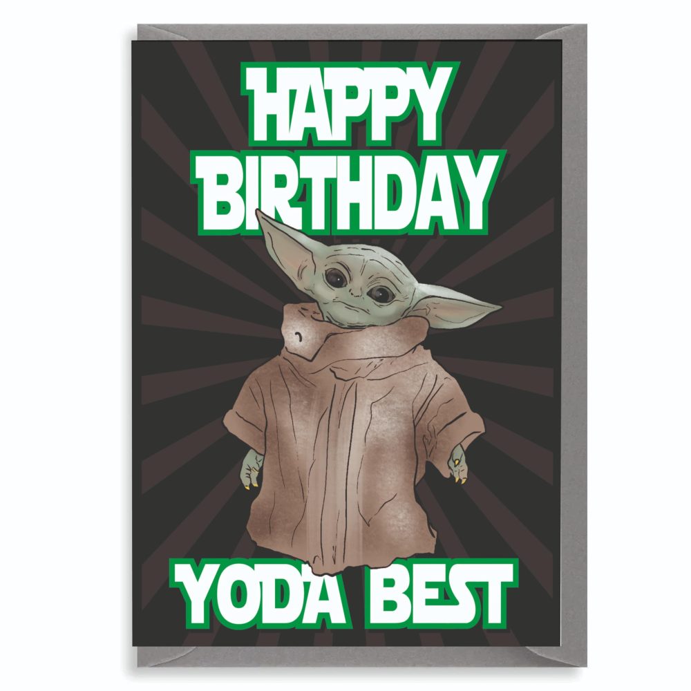 Baby Yoda The Mandalorian -Happy Birthday Yoda Best - Star Wars, Yoda, Card, TV, Funny, Show IN113
