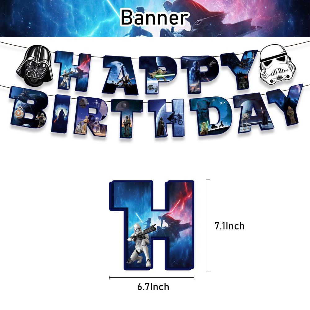 War Birthday Party Decorations Star, 1Pcs Happy Birthday Banner 18 Latex Balloons Cake Toppers Birthday Party Decorations For Kids Boys Girls Birthday Party Decoration - Image 5