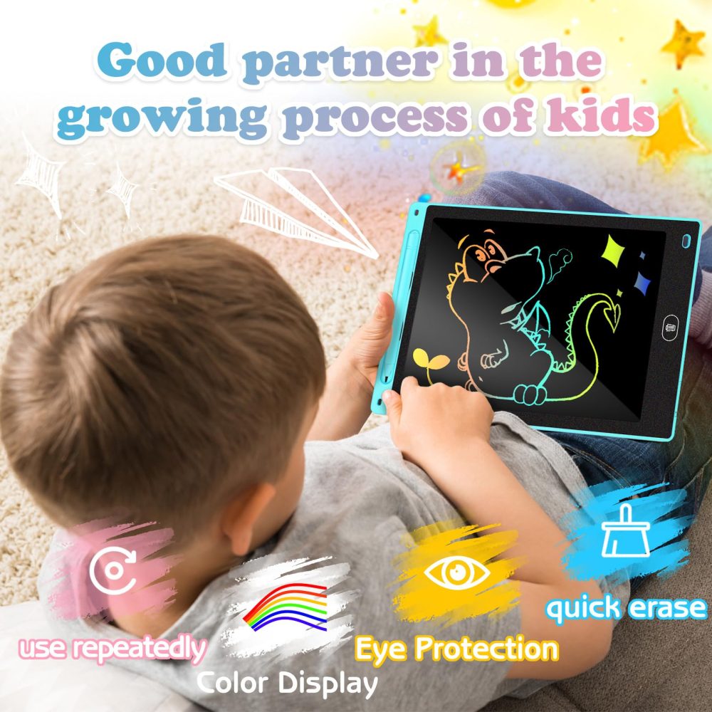 KTEBO 2 Pack 10 Inch Drawing Pad, LCD Drawing Tablet for Kids Travel Games Activity, Stocking Fillers for Kids - Image 5