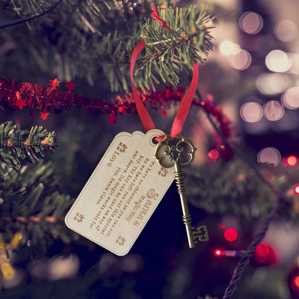 PopManko Personalised Santa Key Christmas Santas Magic Key, Christmas Eve Tradition No Chimney handmade Christmas Eve Box Fillers Gift for Kids - Image 7