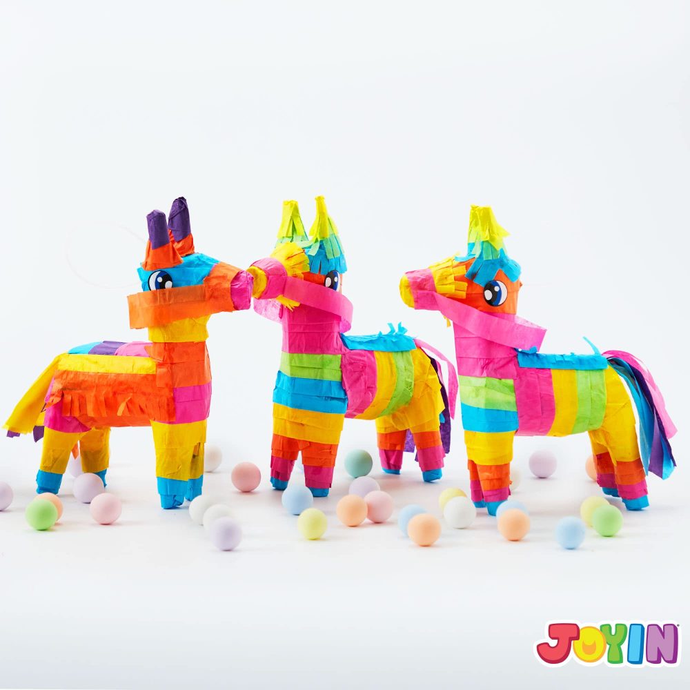 3 pcs Mini Donkey Pinatas 19cmx14cm Cinco De Mayo Rainbow Color for Fun Fiesta Taco Party Supplies, Luau Event Photo Props, Mexican Theme Decoration, Carnivals Festivals, Taco Tuesday Event - Image 3