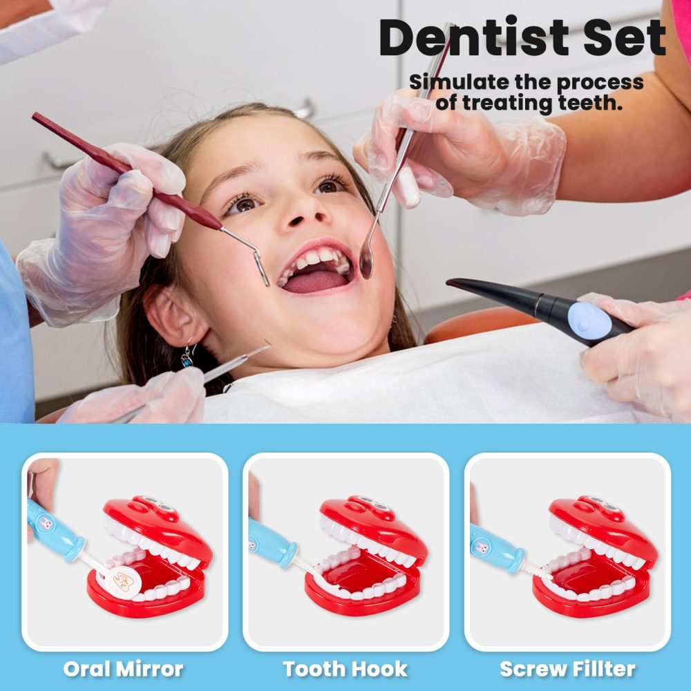 BUYGER Kids Doctors Set Case for Kids Educational Toys for 3 Year Old Boys Medical Play Fancy Dress Up Clothes for Boys, Girls - Image 5