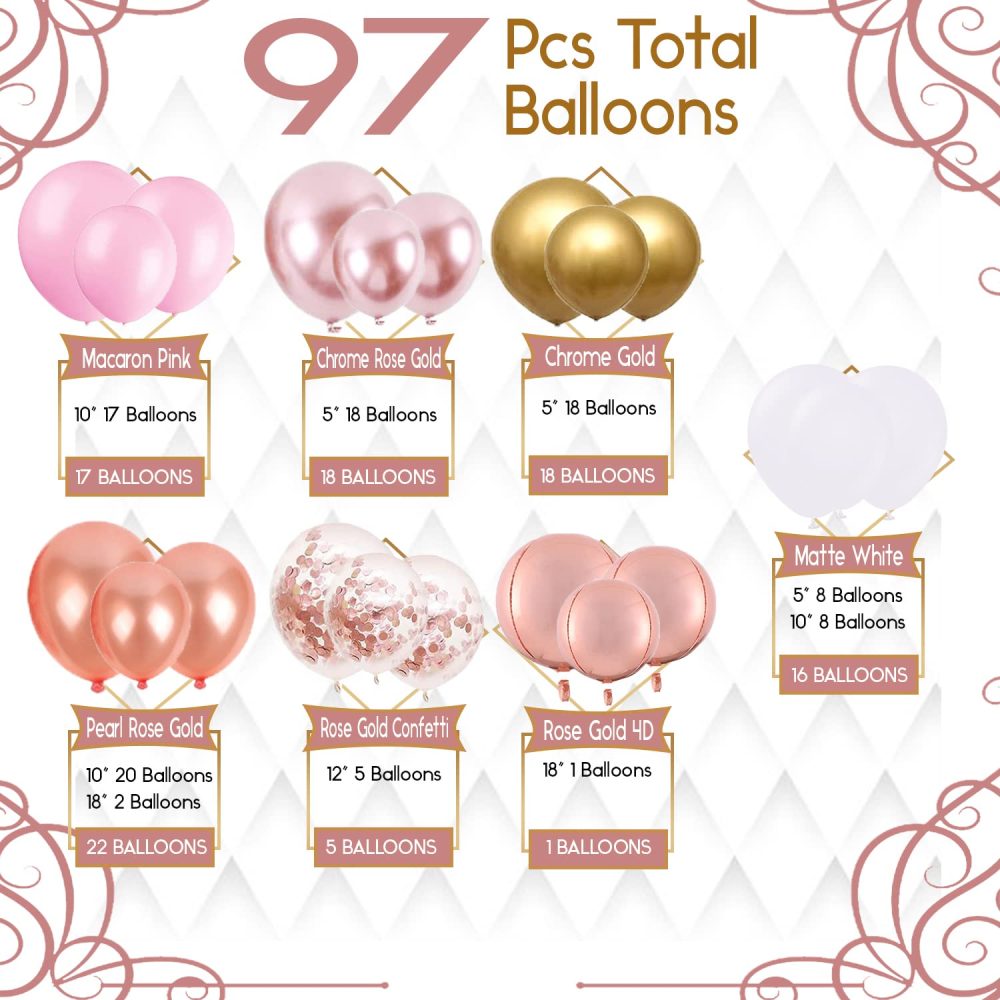 Flixcart Rose Gold Balloon Arch Kit - 101 Pcs Balloon Garland Kit with DIY tools Perfect for Thanksgiving, Engagement, Wedding, Welcome Home, Graduation & Kids Birthday Party Decoration - Image 5