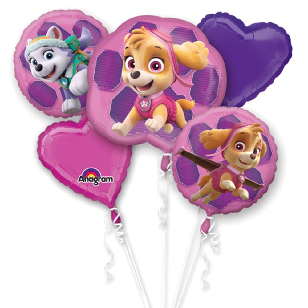 Amscan Anagram 3482801 - Pink Paw Patrol Foil Balloon Bouquet - 5 Pieces