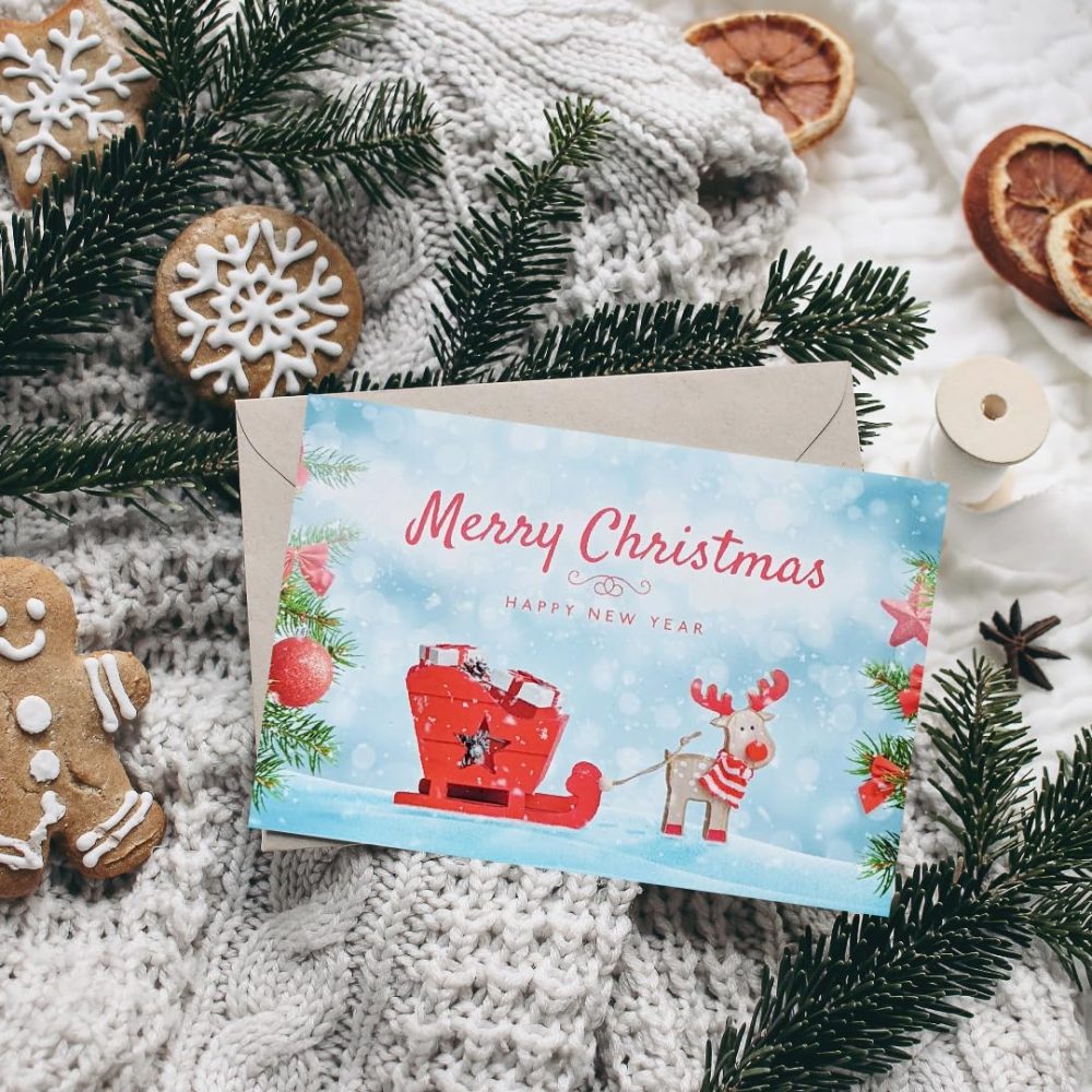 Christmas Eve Box Gift Set - Hot Chocolate Mix with Cup, Pencils, Socks, Christmas Sweets & Toppings Christmas Eve Hamper Gift Box for Stocking Fillers Kids or Christmas Gifts with Topline Card - Image 2