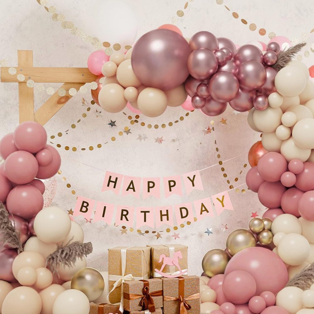 Rose Gold Balloon Arch Kit, 128 Pcs Pink Beige White Balloon Garland, Blush Pink Gold Nude Balloons for Boho Baby Shower Wedding Engagement Bridal Shower Birthday Party Decorations - Image 7