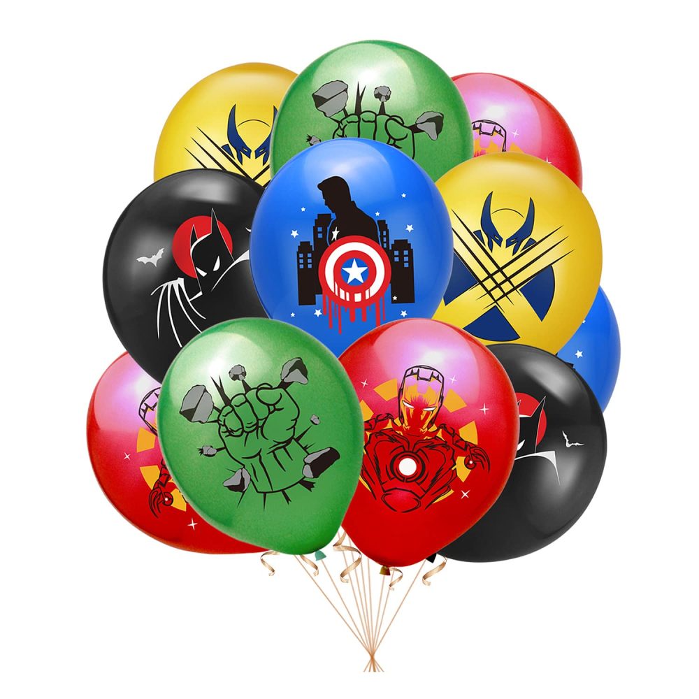 Superhero Birthday Party Decorations Avenger Party Supplies - Happy Birthday Banner Super hero Large Foil Balloons Cake Topper for Kid's Boys, girls Superhero Themem Party Decor Supplies (C) - Image 2
