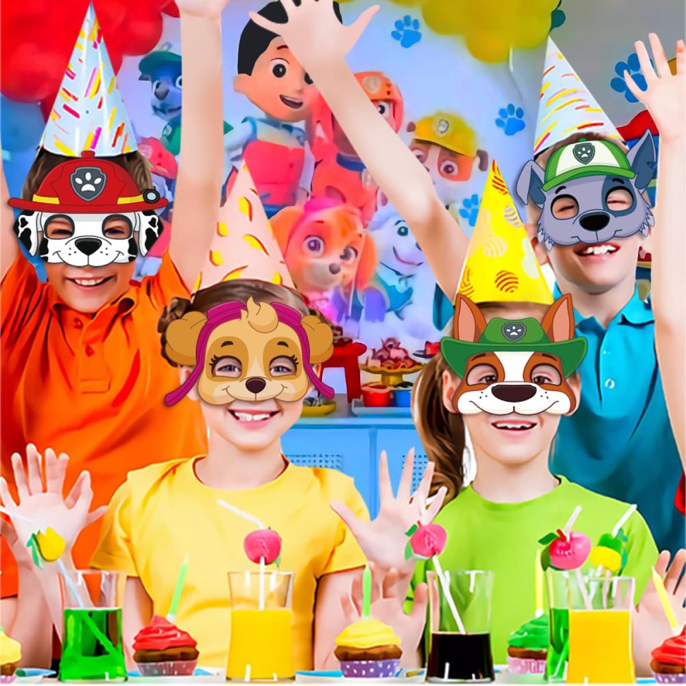 Deluisho Dog Patrol Masks, Paw Dog Party Masks Animal Masks for Kid's Party Paw Dog Patrol Birthday Party Favor Supplies - Image 3