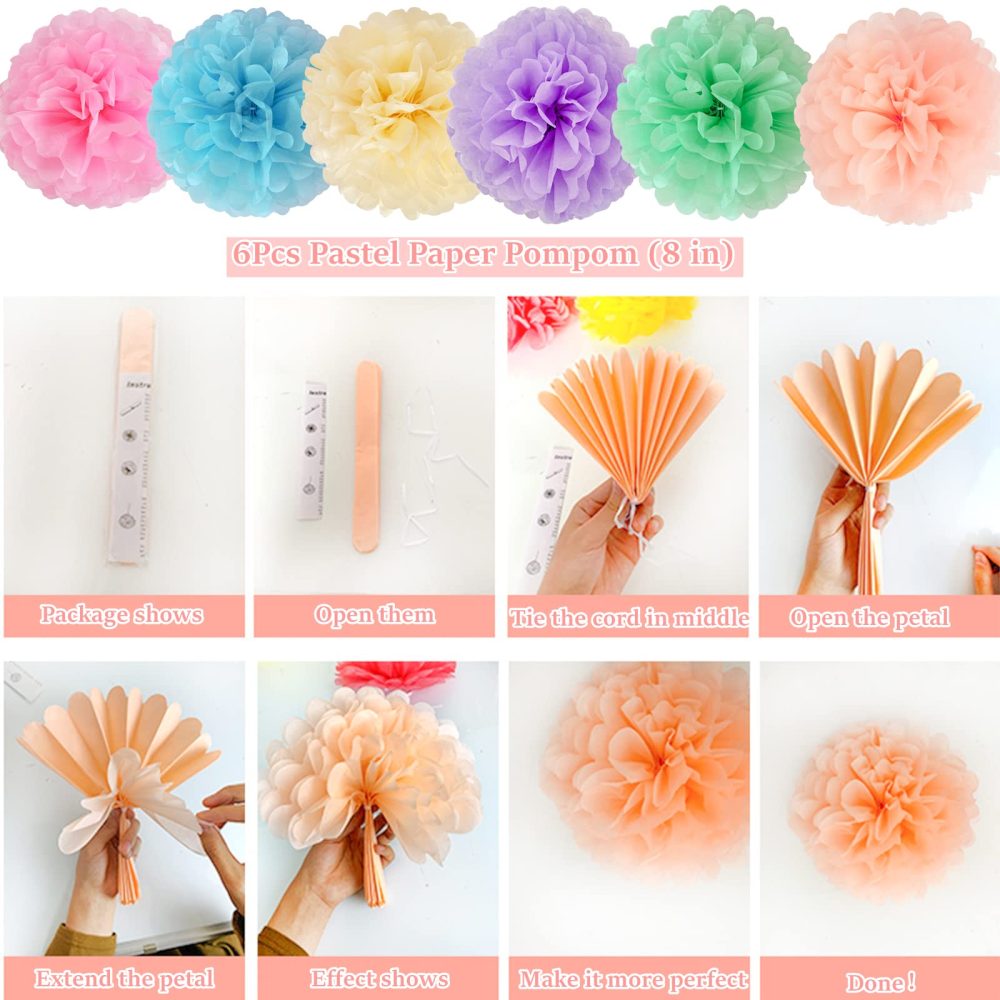 Elicola Pastel Party Decorations Macaron Happy Birthday Banner with Latex Balloons Cercle Dot Garland Colorful Backdrop for Party Decorations - Image 6
