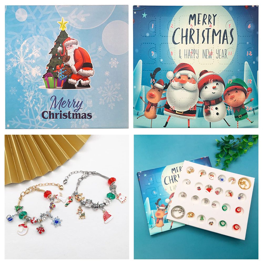 Christmas Advent Calendar 2024 for Girls Women DIY Charms Jewellery Bracelet Making, 2 Bracelets Set 24 Days Countdown Gifts DIY Beads Xmas Party Favor - Image 5