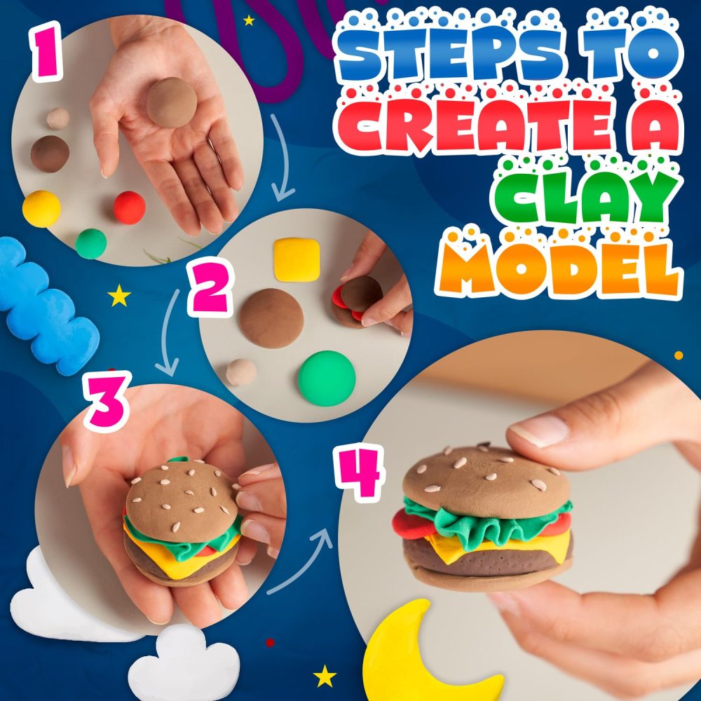 Air Dry Clay for Kids for Kids, 26 Colors Modelling Clay with 8 Tools, Project Booklet, 26 Poly Bags, Soft Ultra Light Magic Clay, Quick Drying Foam Clay for Children, Art & Craft Kits - Image 4