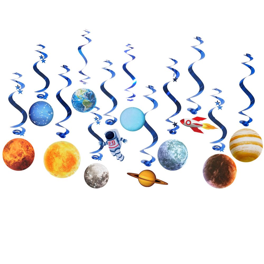 Easy Joy 10 Pcs Space Themed Party Decorations Space Party Decorations Outer Space Streamers Galaxy Party Planets for Kids Solar System - Image 7