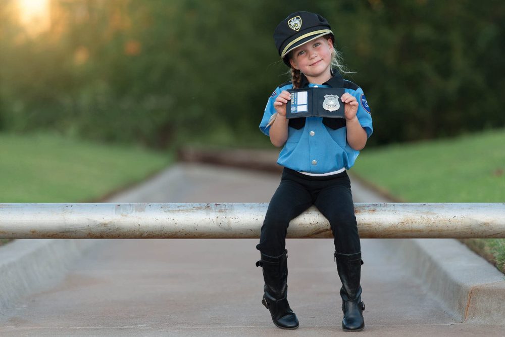 Dress Up America Kids Police ID holder Black - badge holder Pretend Play Slim Wallet - New Card Case lether wallet - Image 3