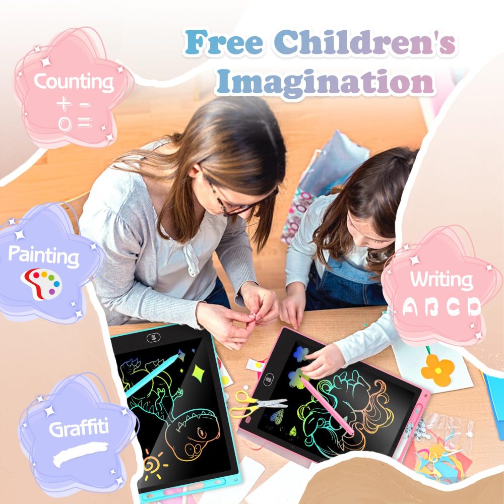 KTEBO 2 Pack 10 Inch Drawing Pad, LCD Drawing Tablet for Kids Travel Games Activity, Stocking Fillers for Kids - Image 3