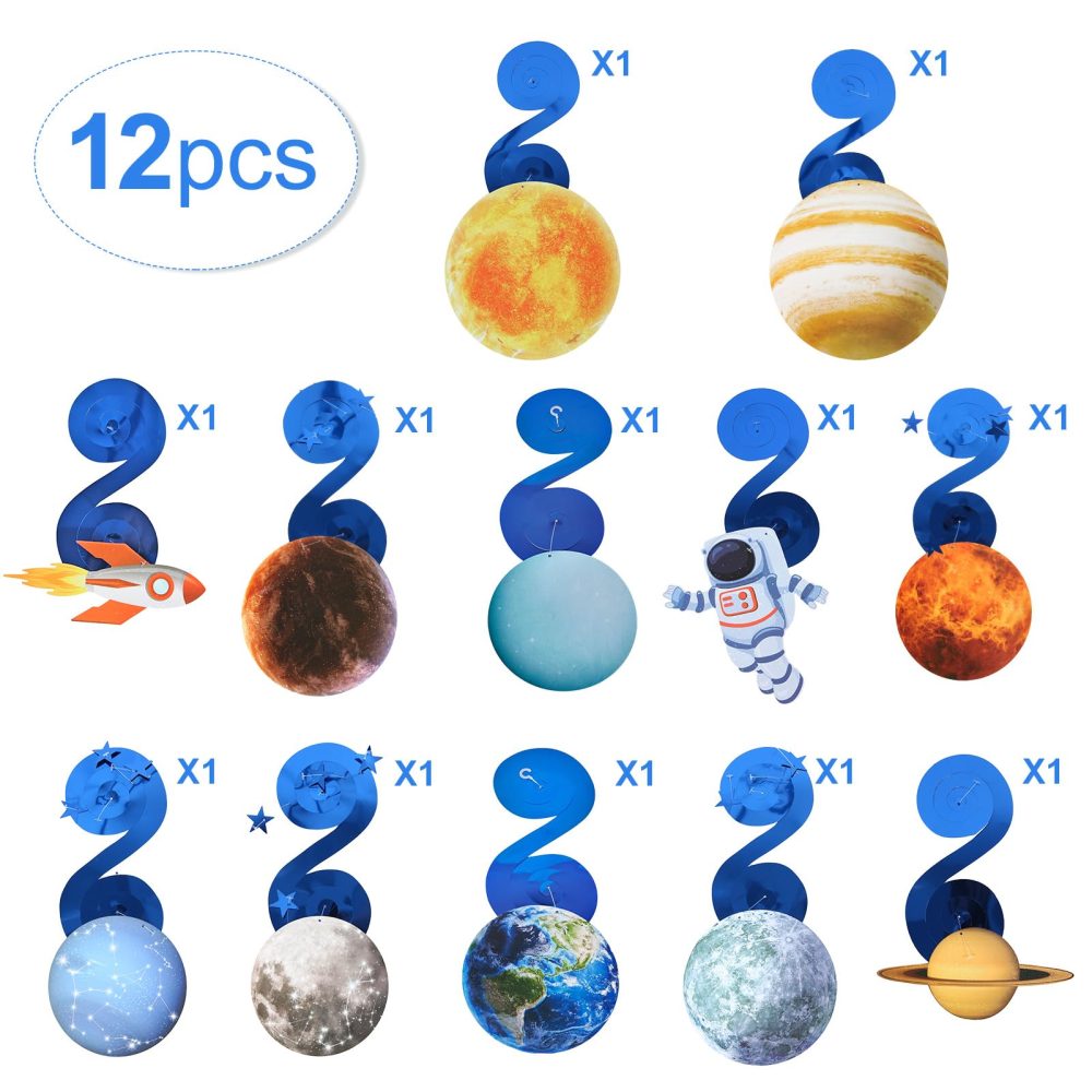 Easy Joy 10 Pcs Space Themed Party Decorations Space Party Decorations Outer Space Streamers Galaxy Party Planets for Kids Solar System - Image 6