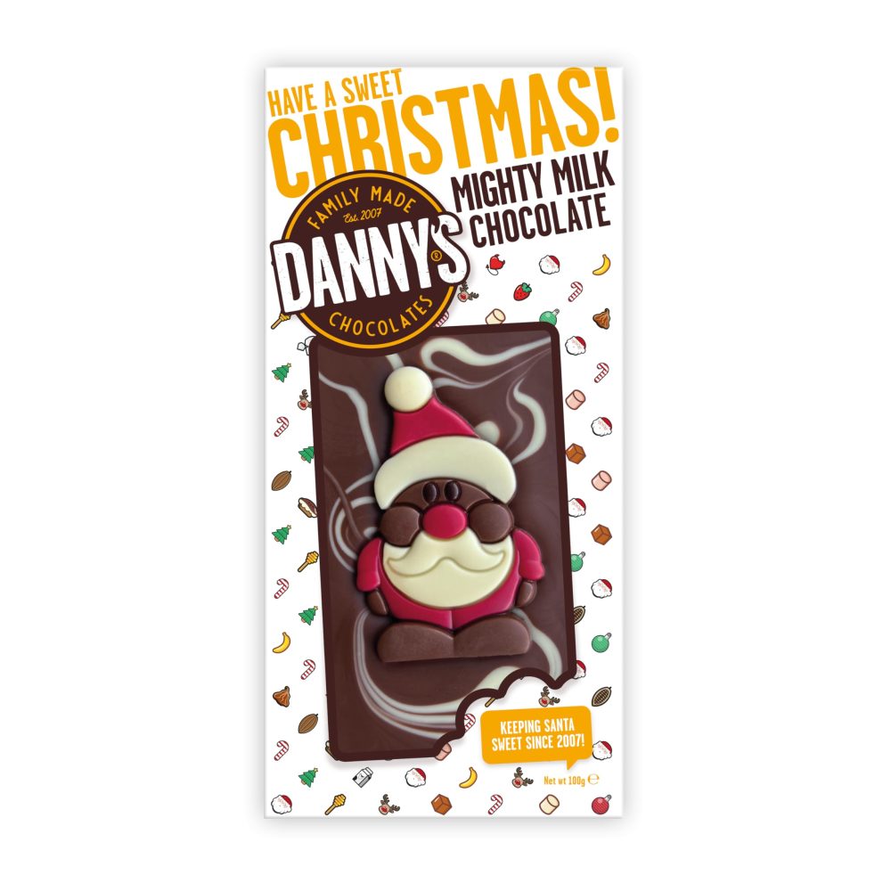 Danny's Christmas Chocolate Santa Bar - 1 x Large 100g Christmas Chocolates For Kids - Secret Santa Gifts and Stocking Fillers - Christmas Eve Box Fillers For Kids