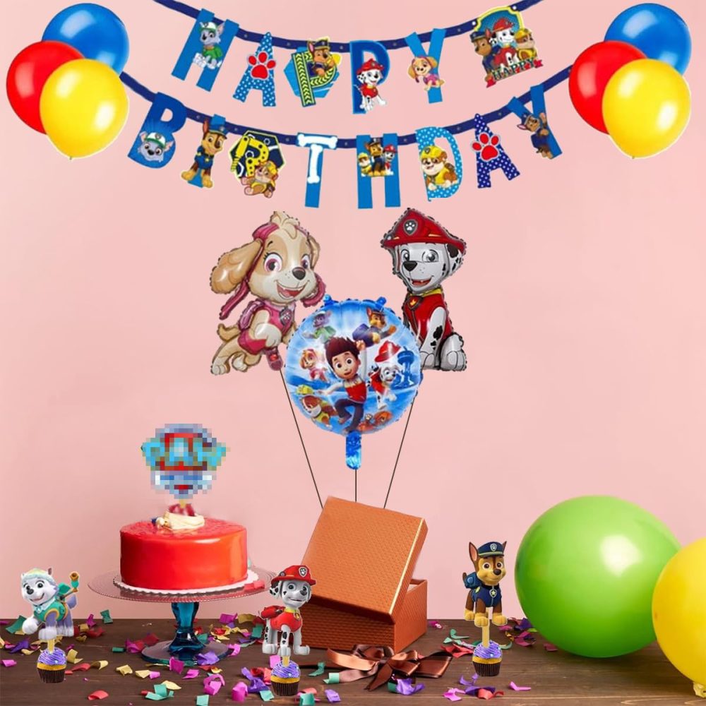 Deluisho Dog Patrol Birthday Party Decorations, Paw Dog Birthday Decorations, Dog Patrol Party Supplies, Children's Birthday Parties, Birthday Banners, Balloons, Cake Inserts and more - Image 2