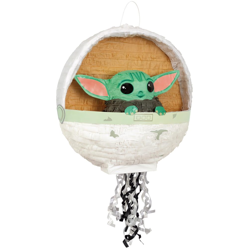 Mandalorian The Child 3D Pinata (43cm x 15cm) - Adorable Green Baby Yoda Design - Ideal for Galactic Parties & Gatherings - 8ct