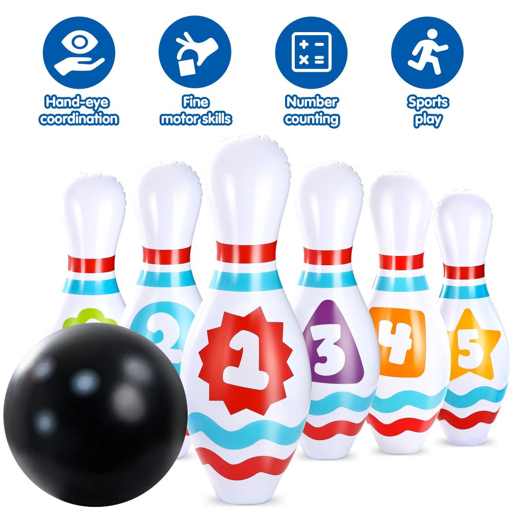 JOYIN Giant Inflatable Bowling Set for Kids and Adults,Bowling Party Games,Indoor Outdoor Bowling Toys for Kids - Image 5