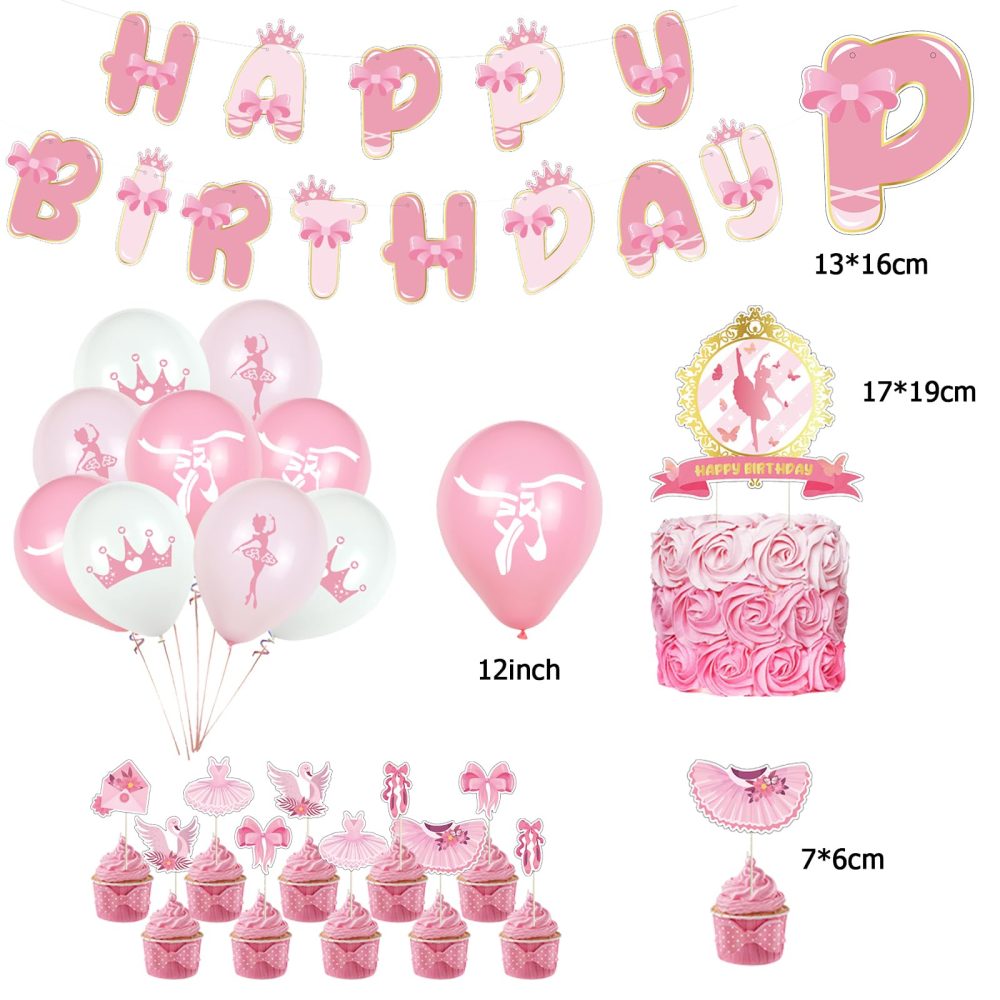 Party Supplies Ballerina Balloons Birthday Ballet Birthday Decoration Ballerina Banner Happy Birthday Ballet Birthday Cake Toppers Ballerina Birthday Party Decorations Ballet Balloon Decorations - Image 6