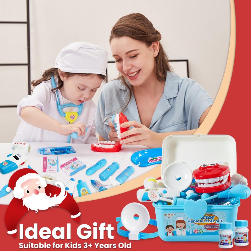 BUYGER Kids Doctors Set Case for Kids Educational Toys for 3 Year Old Boys Medical Play Fancy Dress Up Clothes for Boys, Girls - Image 2