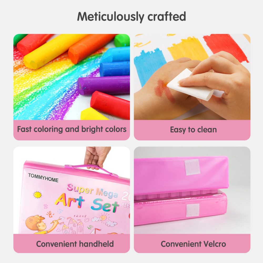 TOMMYHOME Drawing Kit 208PCS Deluxe Colouring Art Set for Kids 6-12 Drawing & Painting Set with Watercolour Drawing Colouring Pencils for Children Kid Girls Boys - Image 3