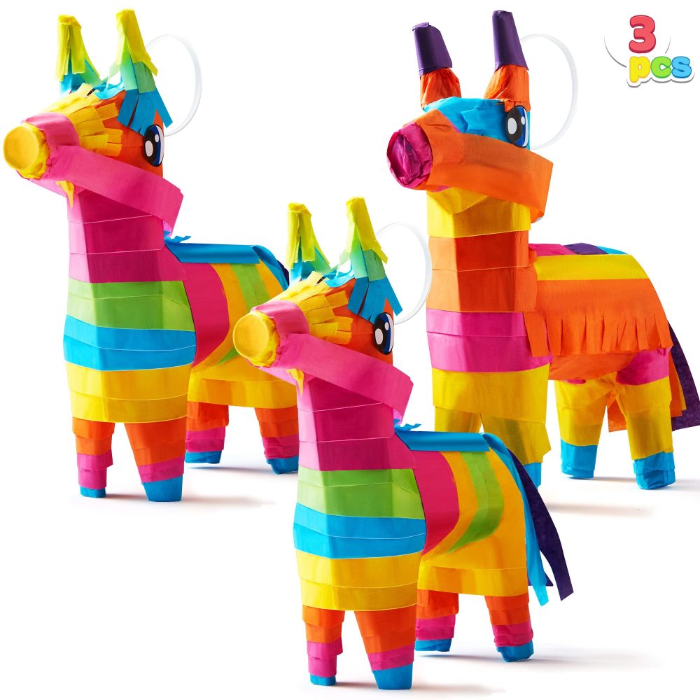 3 pcs Mini Donkey Pinatas 19cmx14cm Cinco De Mayo Rainbow Color for Fun Fiesta Taco Party Supplies, Luau Event Photo Props, Mexican Theme Decoration, Carnivals Festivals, Taco Tuesday Event - Image 2