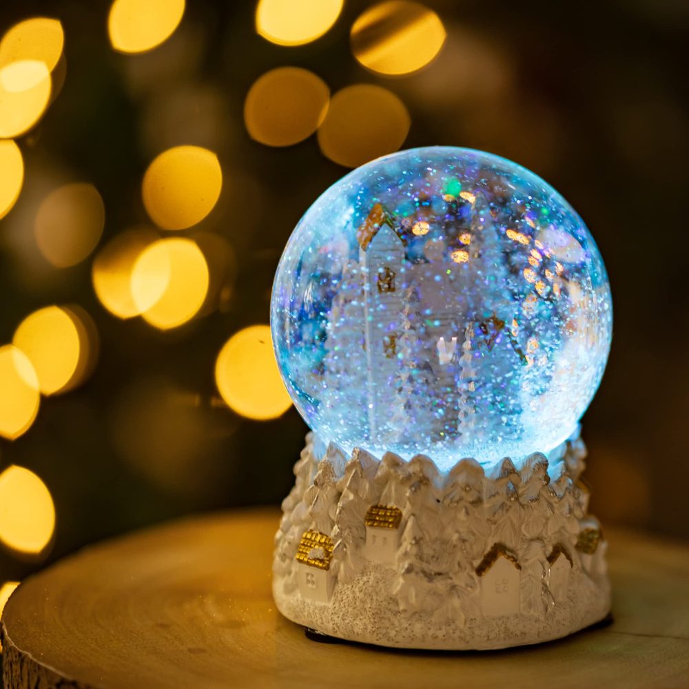 Marco Paul Winter Wonderland Christmas Snow Globe - Large Snowglobes Light Up Colour Changing LED Christmas Ornaments for the home, Novelty Snow globes for adults - Image 2