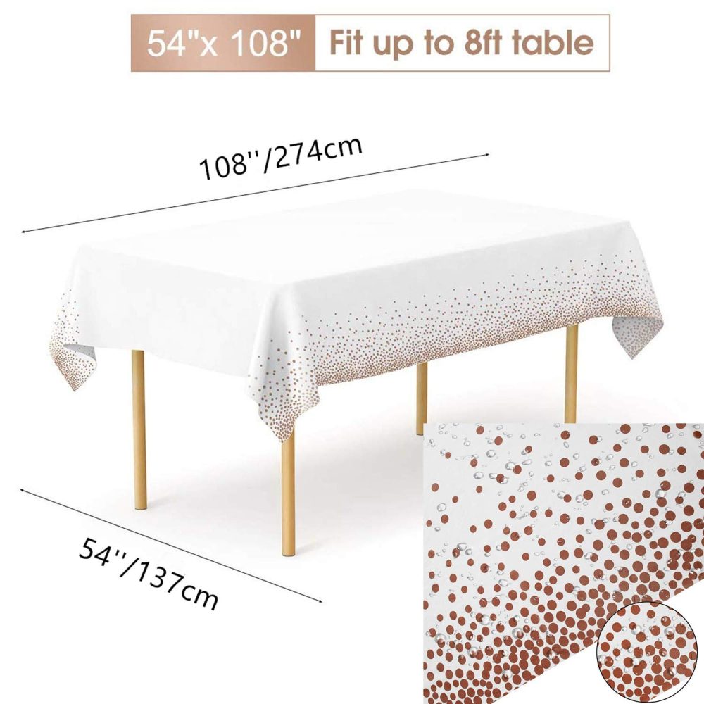 TOPWAYS Rose Gold Birthday Decorations Party Tableware Set, Disposable Paper Party Plates Cups Napkins Tablecloth Decorations for Kids Women Men Birthday, Weddings, Picnics, Anniversary (16 Guests) - Image 4