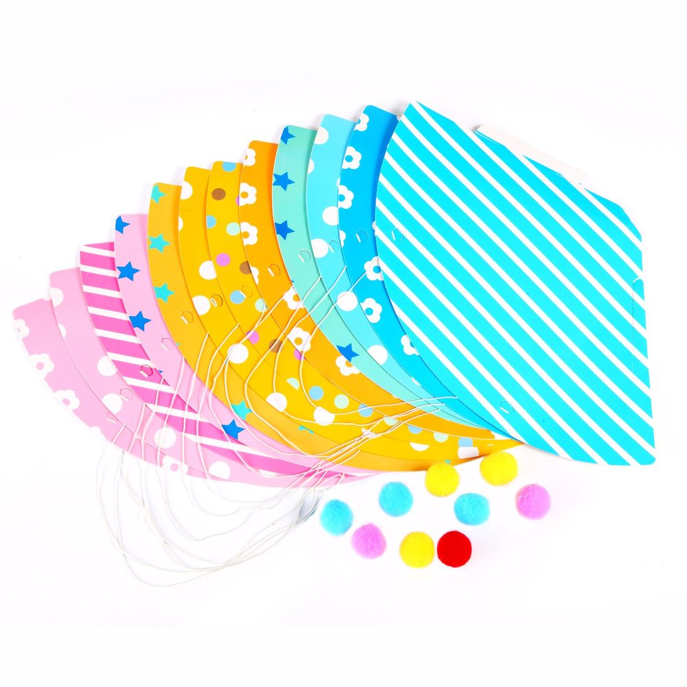 soamazing Party Hats, Lovely Paper Cone Birthday Party Hats for Children and Adults, Fun Birthday Jamboree Party Hats, Pack of 12 - Image 4