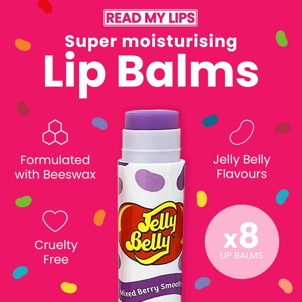 READ MY LIPS - Jelly Belly Flavoured Lip Balm Set - Formulated With Beeswax - Fun Party Bag Fillers Or Christmas Stocking Stuffers - Cruelty Free - 8 Exciting Tastes Party Pack - Image 4