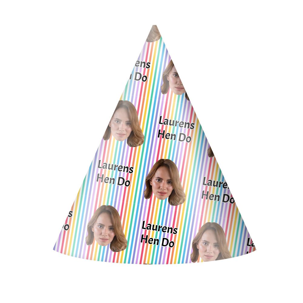 Beanprint Personalised Party Hats, Your Face On A Hat with Text, CUTOUT Ready, Party Accessory, Hen Parties, Stag do, Birthdays (1 Party Hat) - Image 3