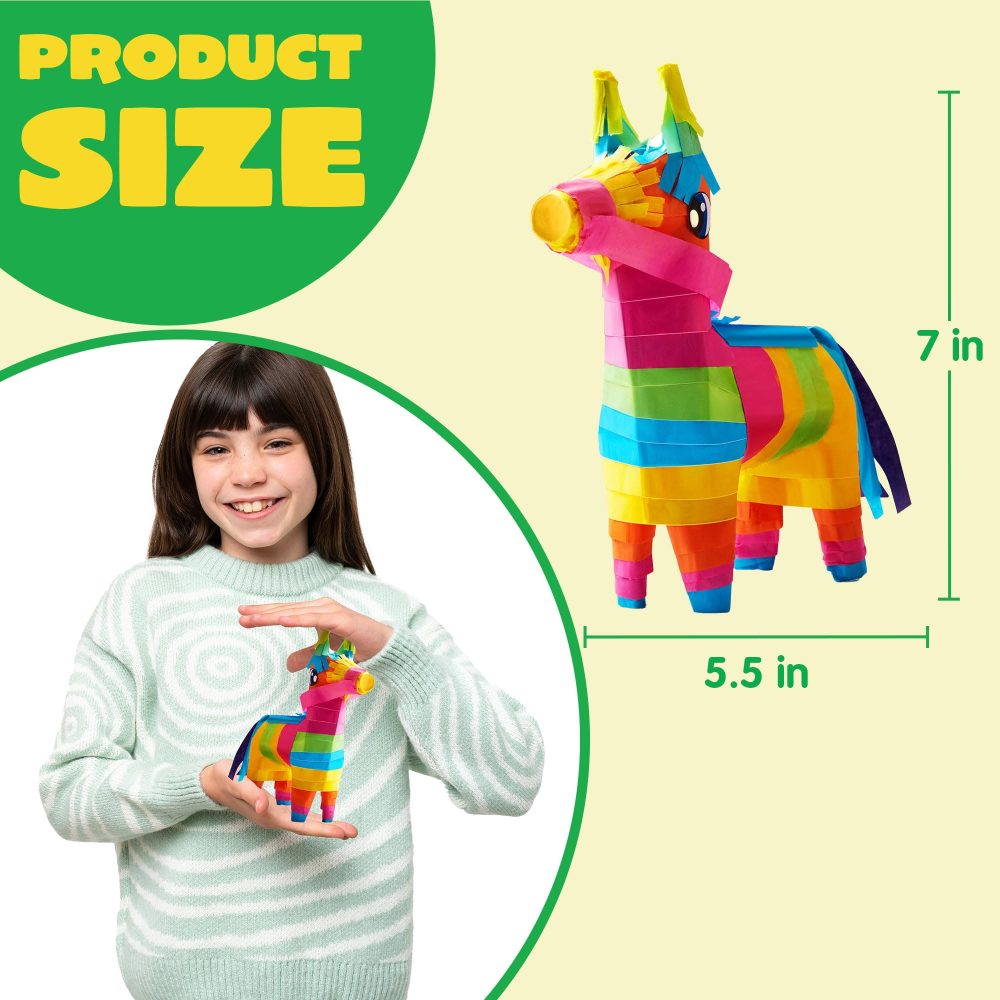 3 pcs Mini Donkey Pinatas 19cmx14cm Cinco De Mayo Rainbow Color for Fun Fiesta Taco Party Supplies, Luau Event Photo Props, Mexican Theme Decoration, Carnivals Festivals, Taco Tuesday Event - Image 5