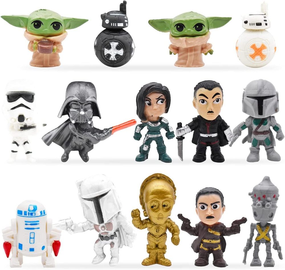 Star War Mini Figures Set Cake Figures, Star War Cake Decoration Supplies, Cupcake Figurines Party Cake Topper Set Birthday Decoration, 7 Pcs