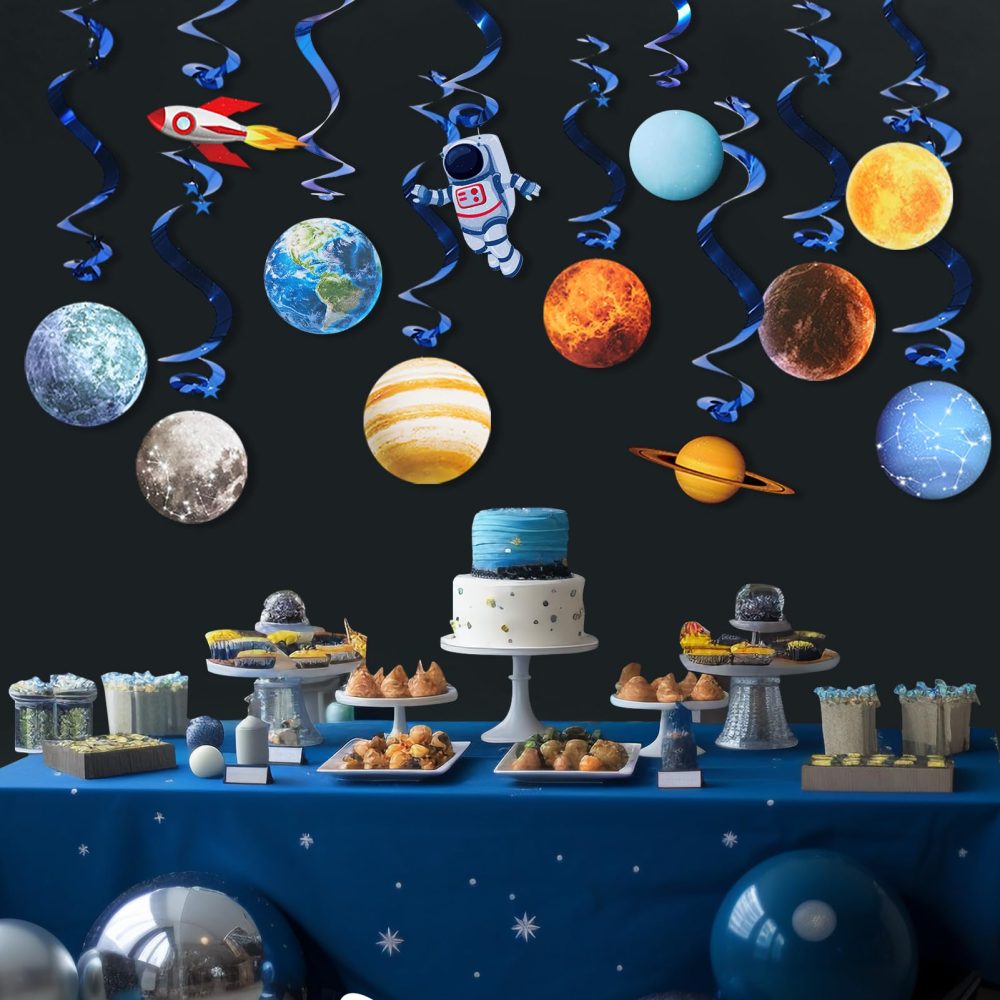 Easy Joy 10 Pcs Space Themed Party Decorations Space Party Decorations Outer Space Streamers Galaxy Party Planets for Kids Solar System - Image 2