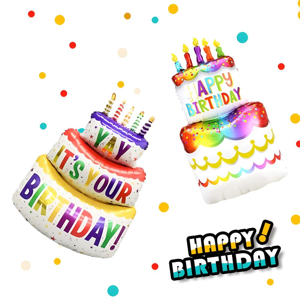 JYJLLM, a large-sized Happy Birthday balloon，balloons，birthday balloons，pink balloons，pastel balloons，letter balloons，birthday ballons，birthday，self inflating balloons (Double layered cake balloon) - Image 4