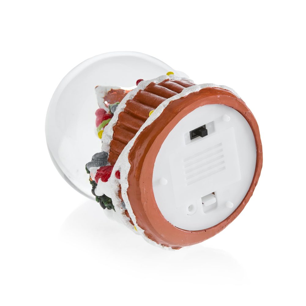 Celebright Christmas Musical Snow Globe - Plays 8 Songs Including Jingle Bells & Lights Up With Changing LED Colours - Large 14cm (Gingerbread House) - Image 2