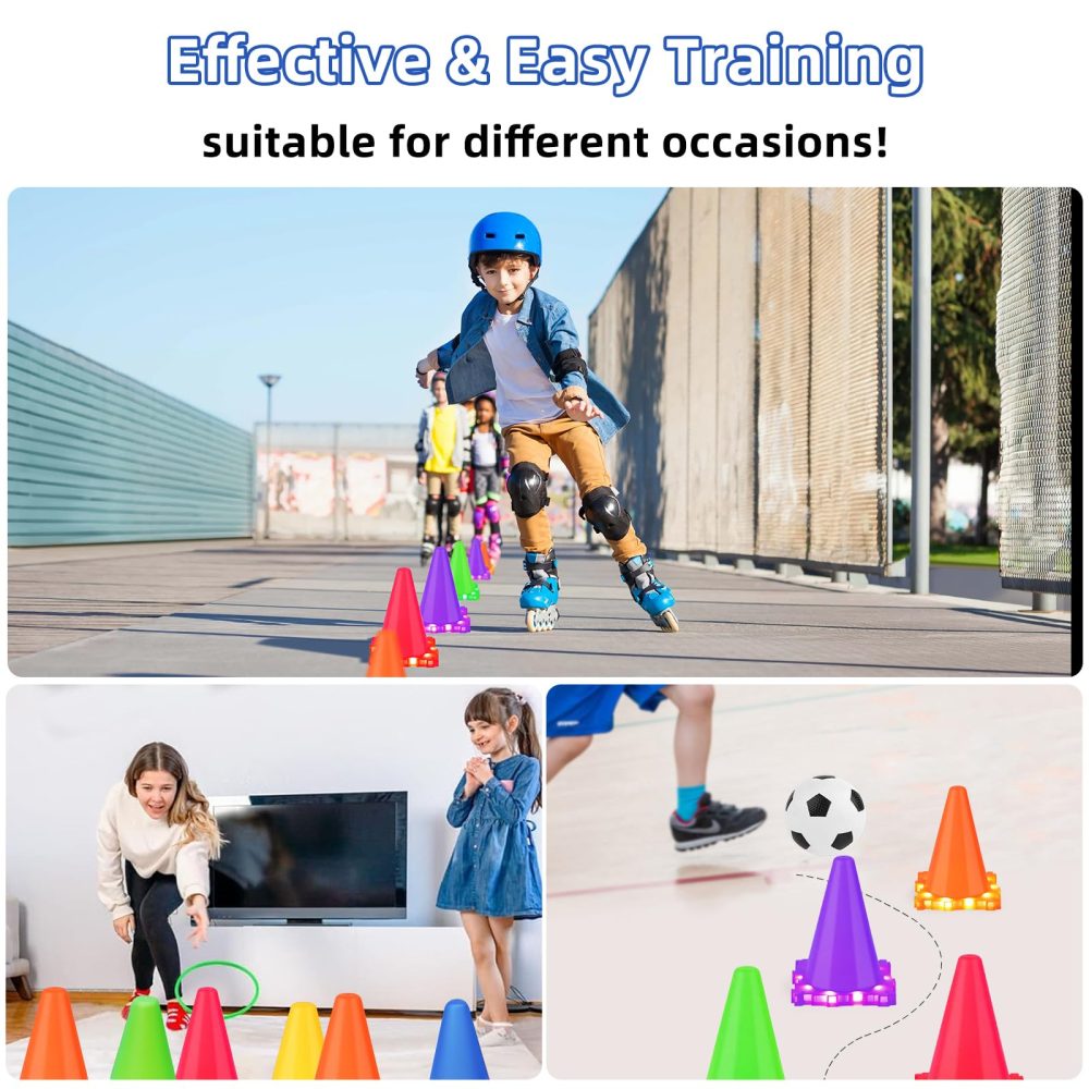 Bean Bag Toss Garden Game Toys for Kids - Light Up 3 in 1 Carnival Games Set, Cones Bean Bags Ring Toss, Outdoor Games Play Equipment for Kids Family Garden Toys Birthday Party Sports Day - Image 2