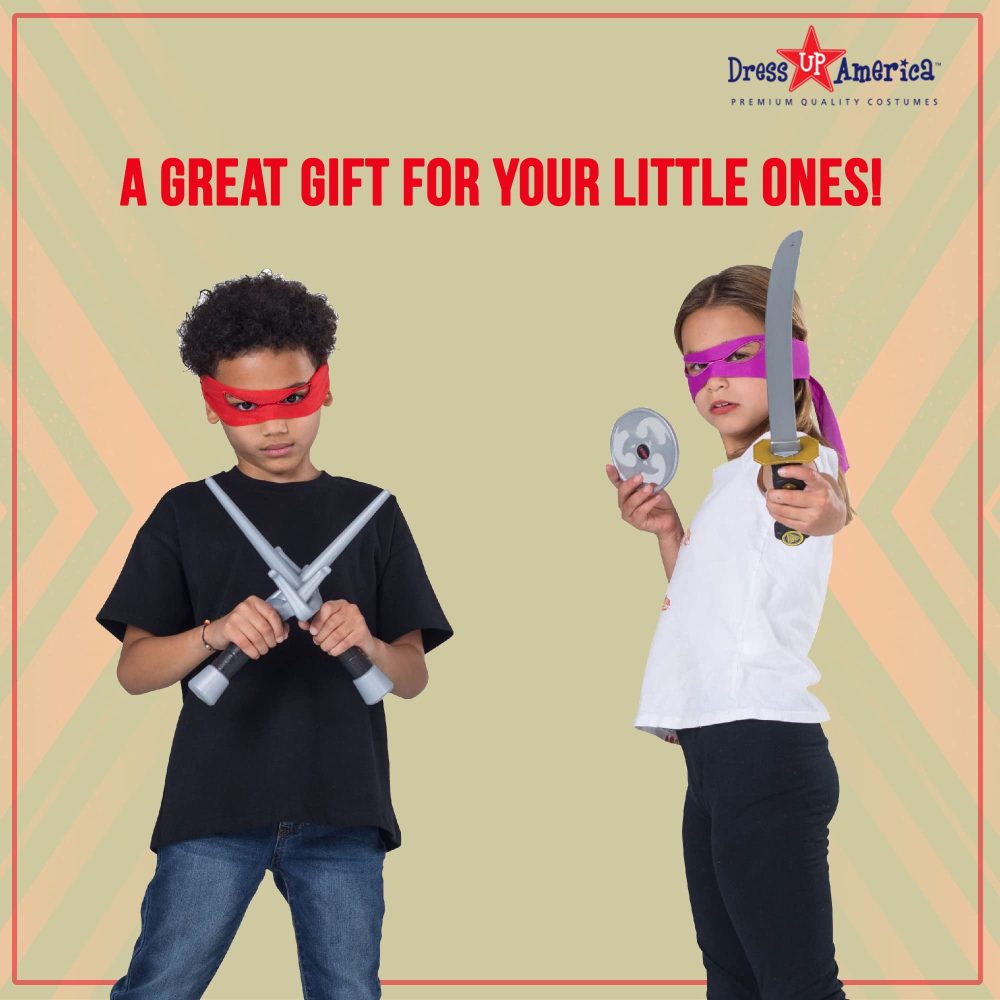 Dress Up America Ninja Weapons Kit For Kids - Ninja Toys Set Includes Katana, Bow & Arrow, Eye Masks & More - Ninja Warrior Costume Accessory Set For Kids - Image 3