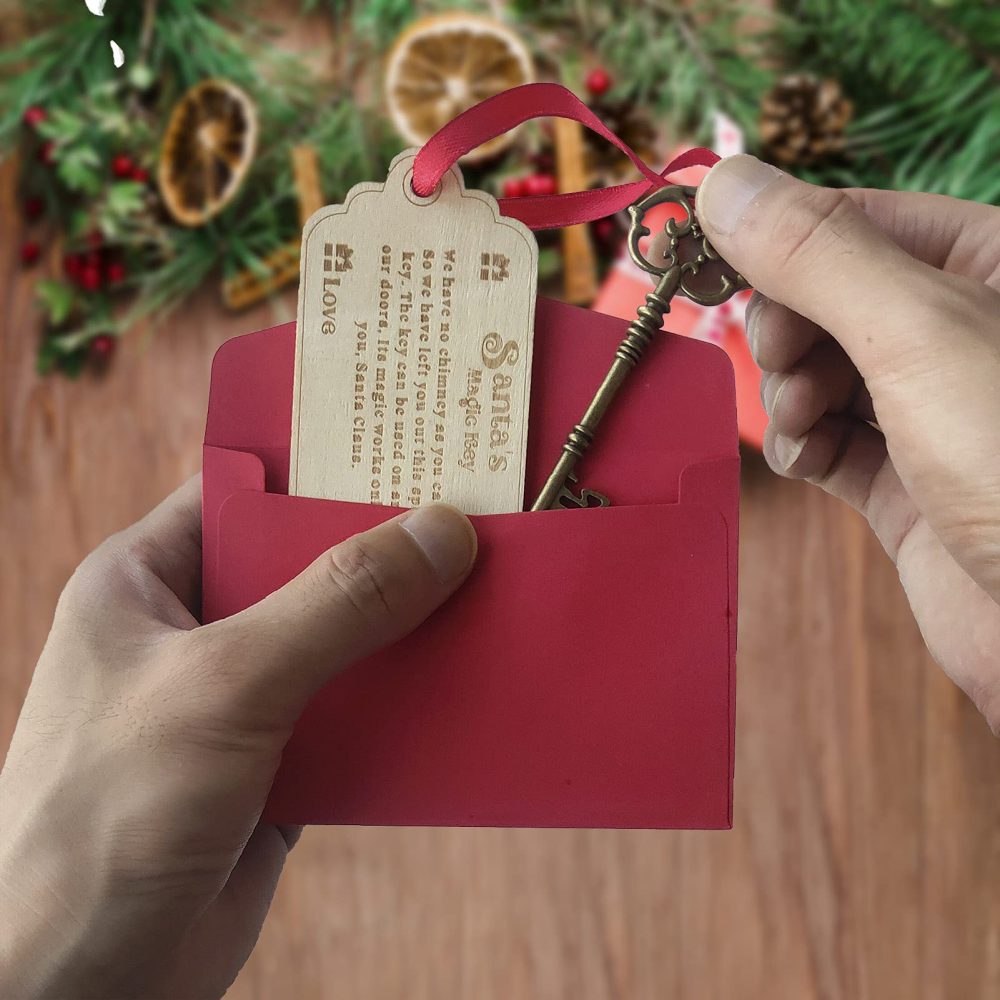 PopManko Personalised Santa Key Christmas Santas Magic Key, Christmas Eve Tradition No Chimney handmade Christmas Eve Box Fillers Gift for Kids - Image 4