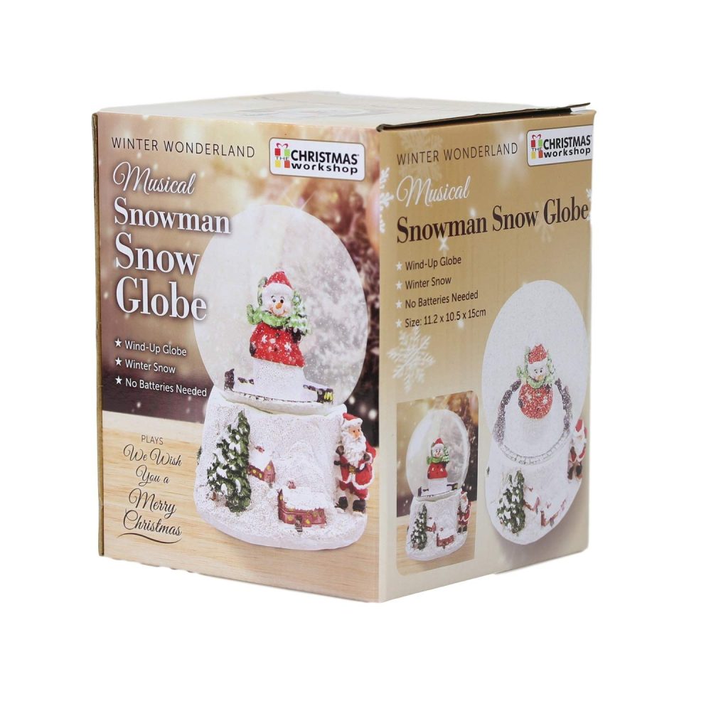 The Christmas Workshop 84410 Musical Snow Globe/Snowman Festive Decoration/Wind Up & Play / 11cm x 10cm x 15cm - Image 3